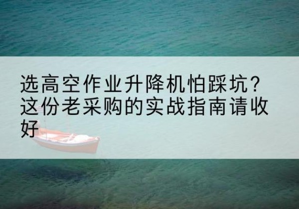 凤翔高空作业升降机厂家推荐-选高空作业升降机怕踩坑？这份老采购的实战指南请收好
